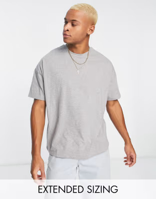 ASOS DESIGN organic oversized t-shirt with crew neck in grey marl | ASOS (Global)