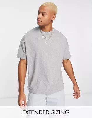 ASOS DESIGN organic oversized t-shirt with crew neck in grey marl | ASOS (Global)