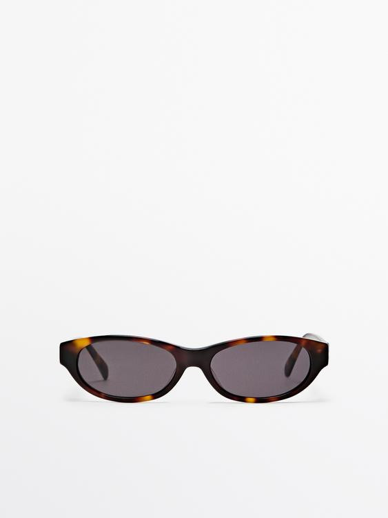 Narrow tortoiseshell-effect sunglasses | Zara US