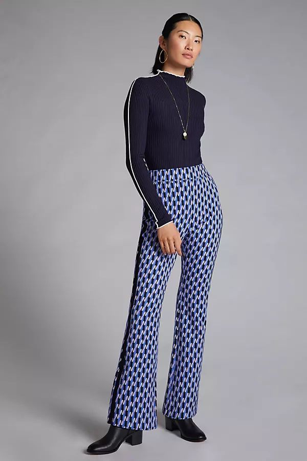 Maeve Ponte Flare Pants By Maeve in Blue Size XL | Anthropologie (US)