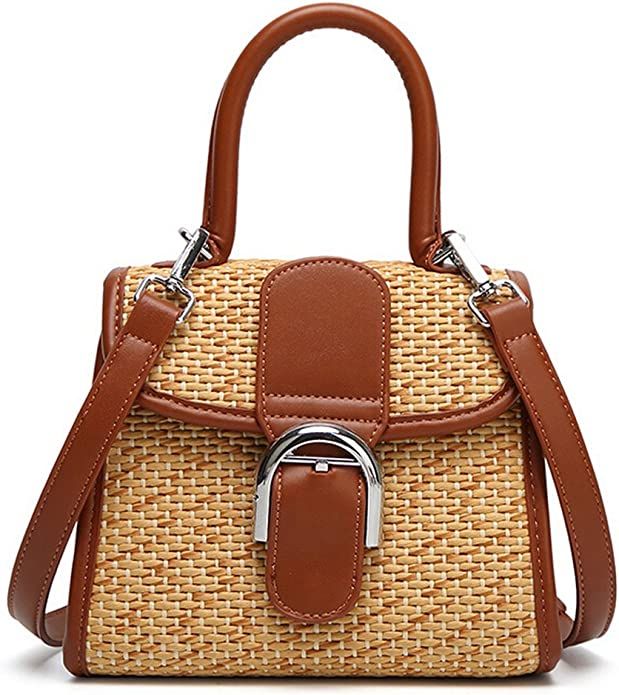 boshiho Retro Straw Woven Handbag Womens Small Cross Body Bag Shoulder Messenger Satchel | Amazon (US)