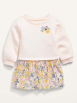 Vintage Floral Sweatshirt Dress for Baby | Old Navy (US)