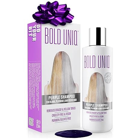 Bold Uniq Purple Shampoo - Remove Yellow Tones & Condition Damaged Hair - For Blonde, Silver or G... | Amazon (US)