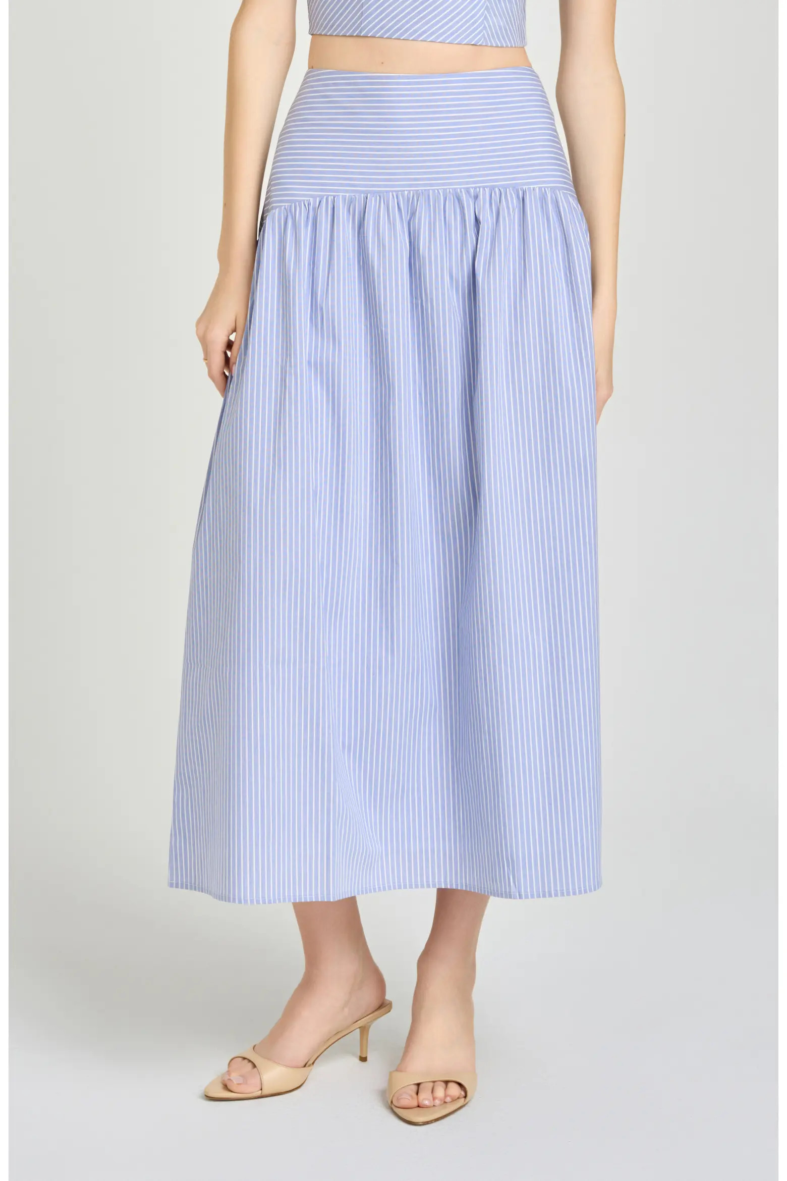 WAYF x Hannah Lovey Porter Georgia Directional Stripe Cotton Blend Midi Skirt (Nordstrom Exclusiv... | Nordstrom
