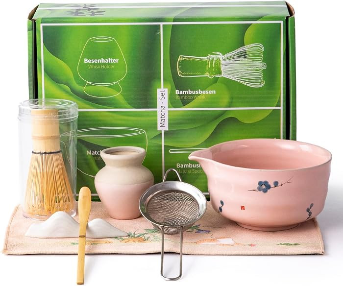 matcha whisk set,matcha set, including matcha bowl, matcha whisk and stand, sieve, spoon, cloth m... | Amazon (US)