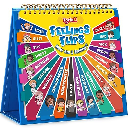 Torlam Feelings and Emotions Book for Kids, Calm Down Corner Supplies, Social Emotional Flipbook Mood Feelings Chart, Toddlers Autism Learning/ADHD Tools for Classroom Preschool Kindergarten | Amazon (US)