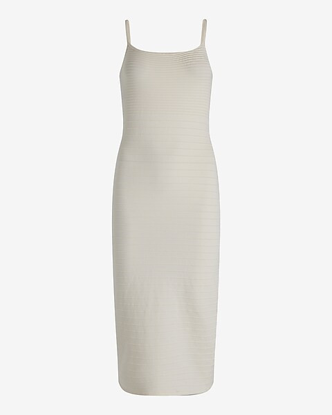 Body Contour Ribbed Scoop Neck Midi Sweater Dress | Express