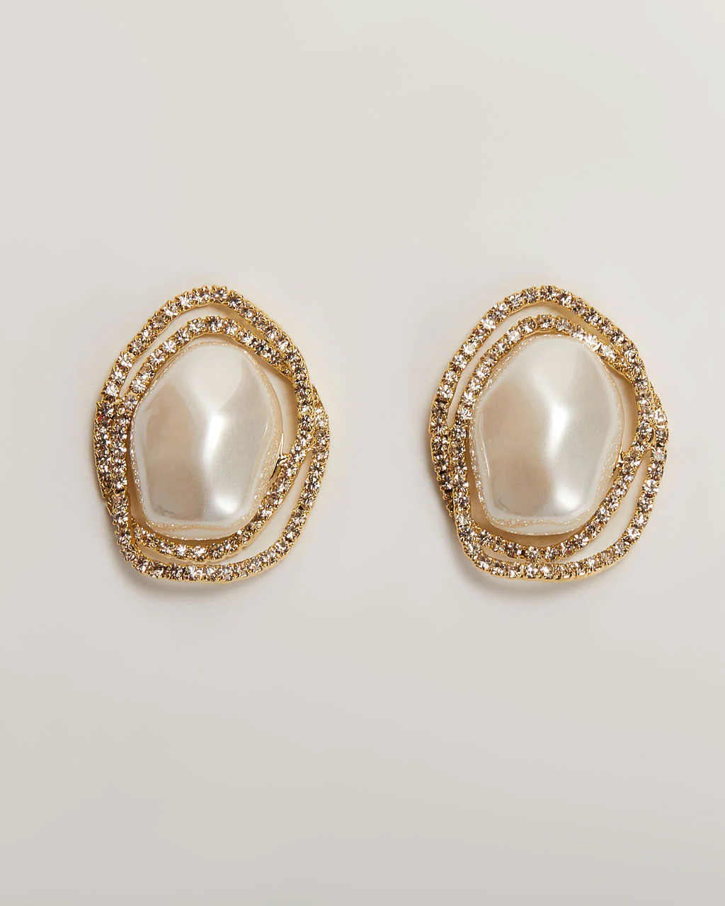 Oceanic 18k Gold Plated Pearl Stud Earrings | VICI
