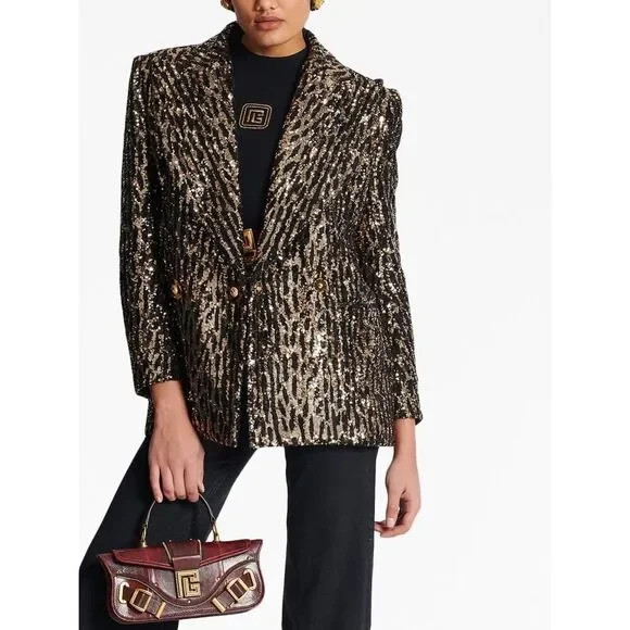 Balmain sequin-embellished double-breasted jacket FR40/US8 | Poshmark