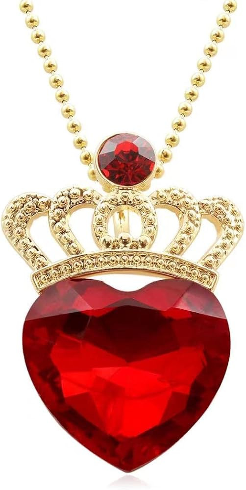 Evie Red Heart Necklace Descendants Costume Queen of Hearts Princess Halloween Jewelry for Girls ... | Amazon (US)