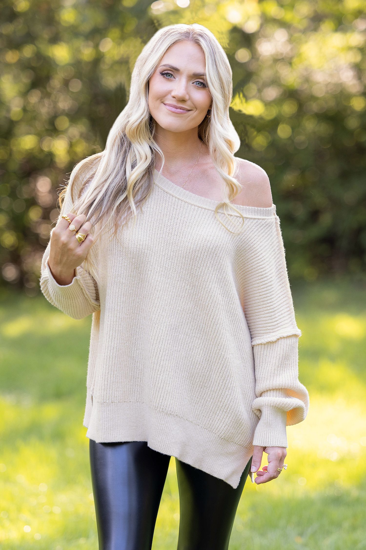 X Savannah Cooler Daze Drop Sleeve SweaterNew | Cupshe US