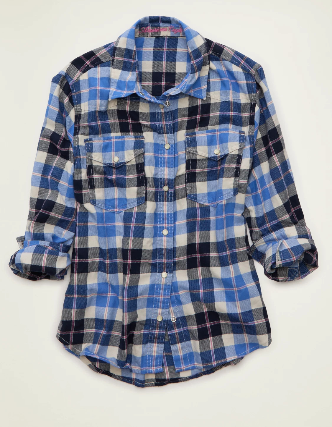 AE Throwback Flannel Button-Up Shirt | American Eagle Outfitters (US & CA)