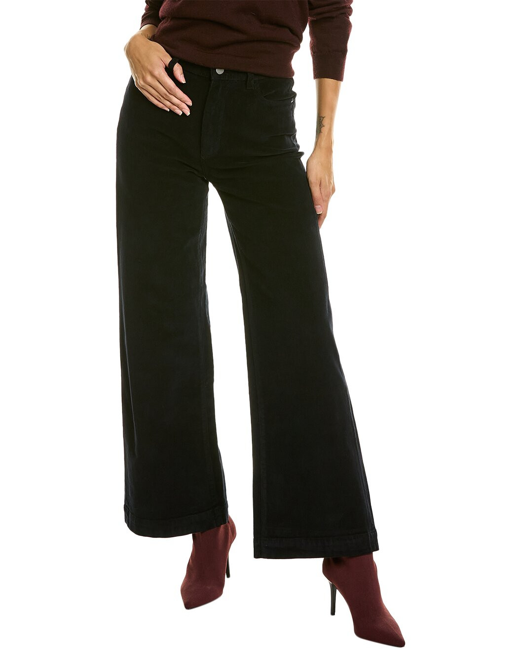 Hepburn Midnight Blue High-Rise Corduroy Wide Leg Jean | Rue La La