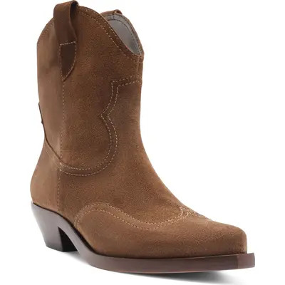 Schutz Nash Leather Bootie in Brown at Nordstrom, Size 7.5 | Nordstrom