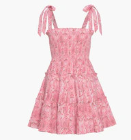 The Ribbon Charlotte Nap Dress - Pink Palm Ikat | Hill House Home US