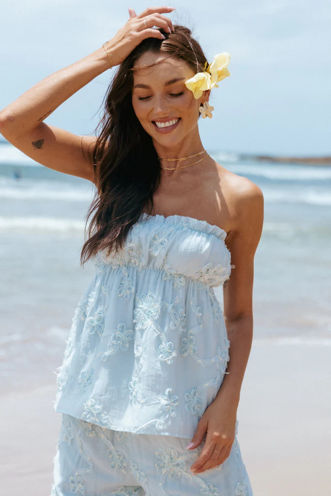 Robin Strapless Top - Pale Blue | Petal & Pup (US)