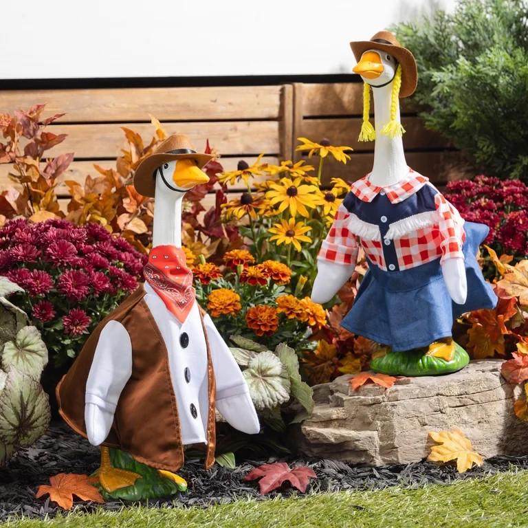 Mainstays Fall Cowboy & Cowgirl Porch Goose Outfit, Set of 2 | Walmart (US)