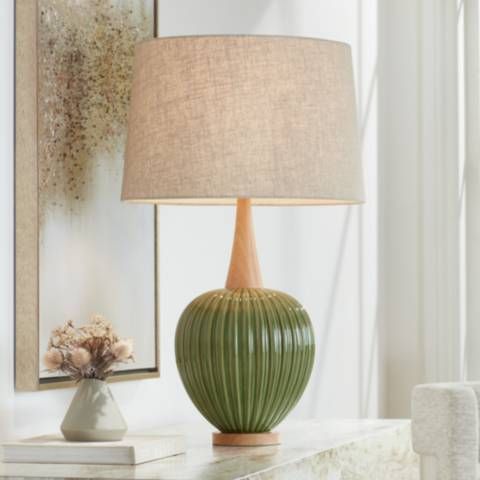 Sevilla Green Ceramic Modern Table Lamp by 360 Lighting | Lamps Plus