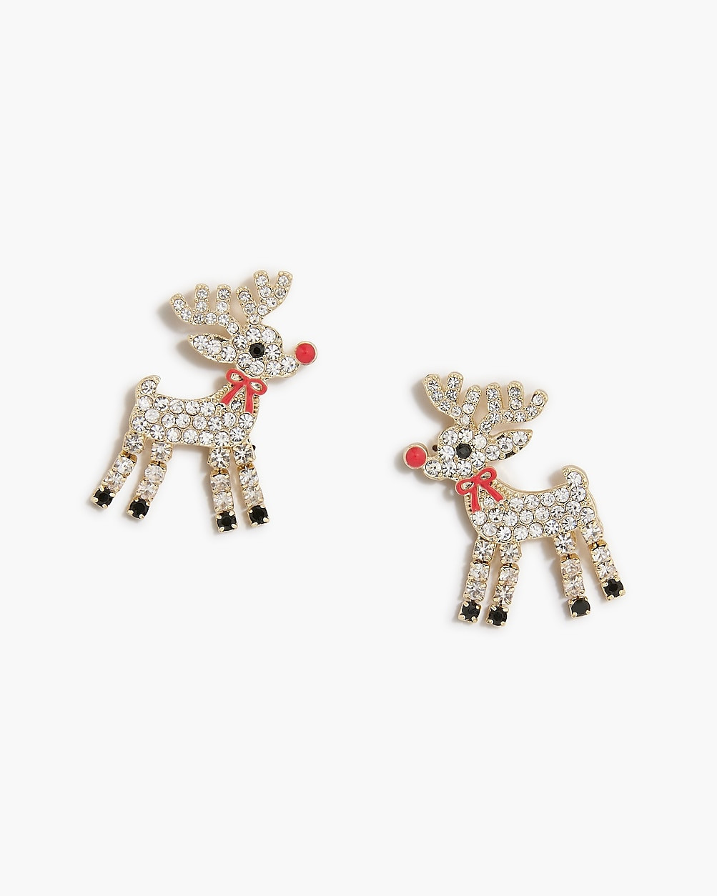 Pavé reindeer statement earrings | J.Crew Factory