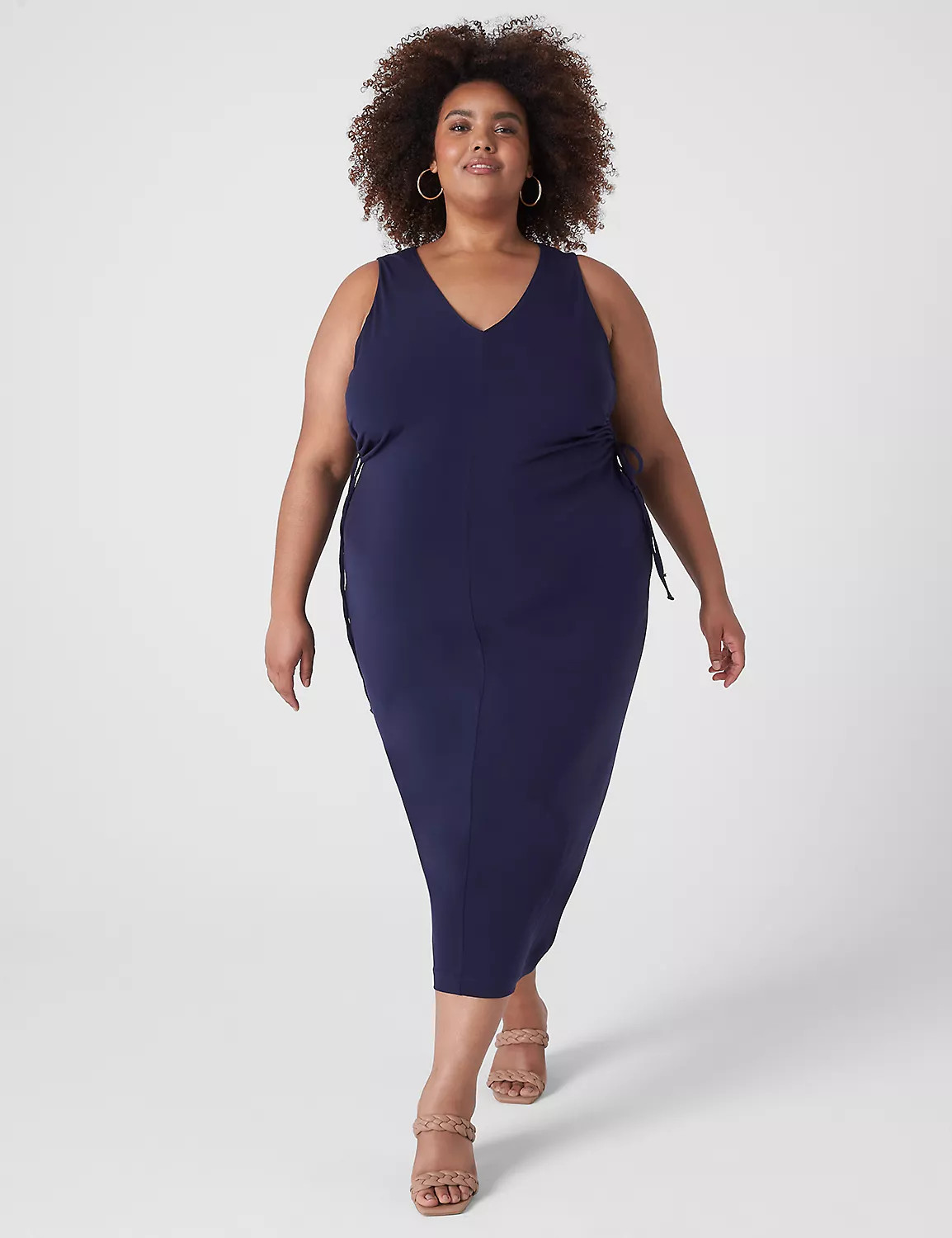 V-Neck Side-Cutout Midi Dress | LaneBryant | Lane Bryant (US)