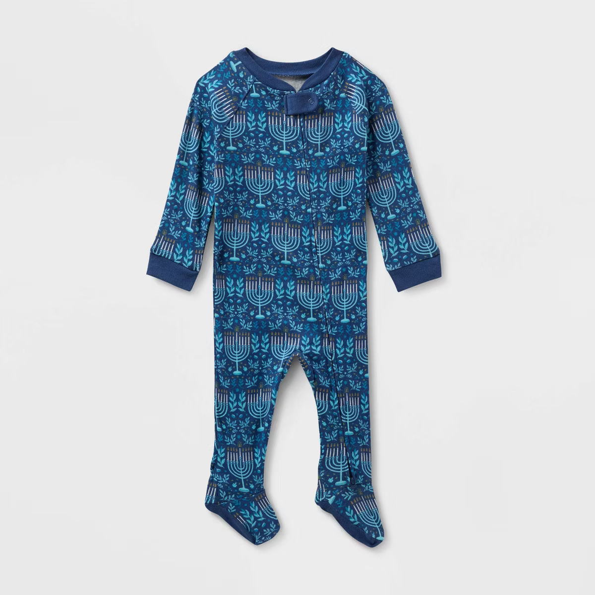 Baby Hanukkah Ribbed Holiday Matching Family Footed Pajama - Wondershop™ Blue | Target
