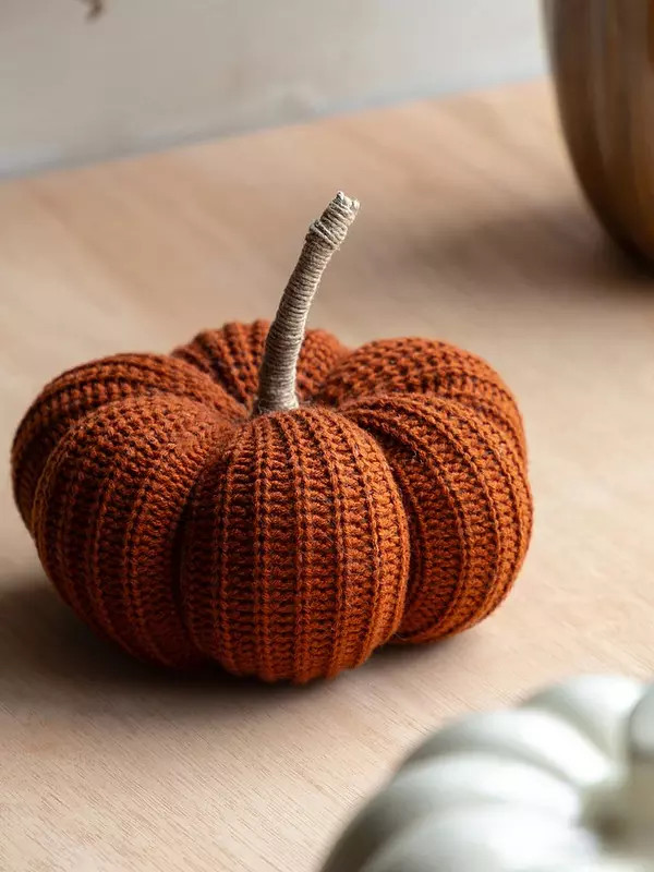 Gallery Direct Autumn Knitted Pumpkin Rust 140x80mm | Very (UK)