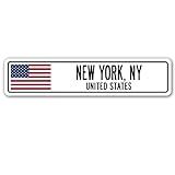New York, NY, United States Street Sign American Flag City Country Gift | Amazon (US)