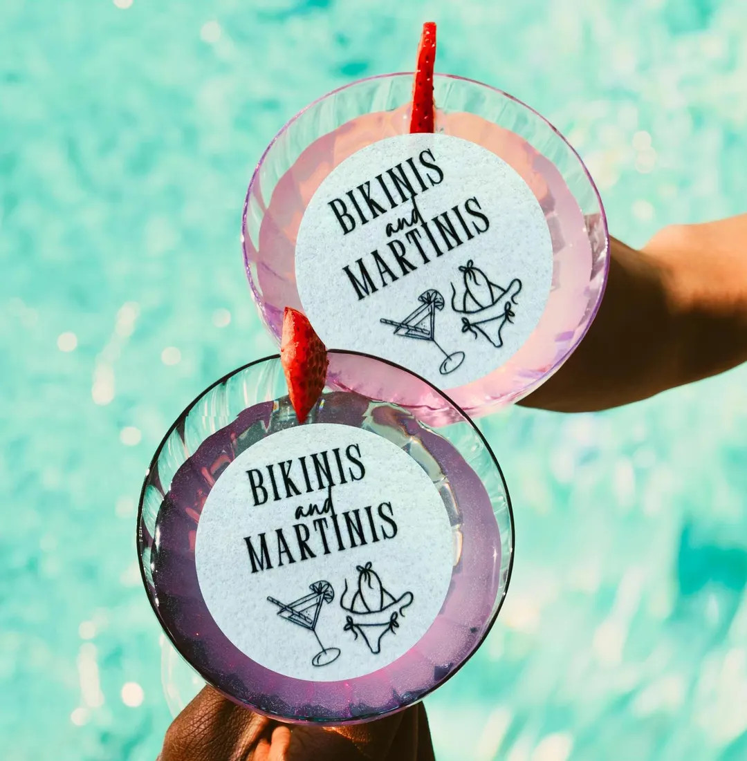 Bikinis and Martinis Bachelorette Custom Drink Toppers, FAST SHIPPING, Martinis and Bikinis Bach,... | Etsy (US)