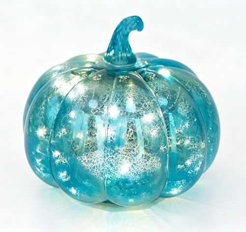 Fall Decorations for Home,Mercury Glass Pumpkin Lights with Timer(Blue) | Amazon (US)