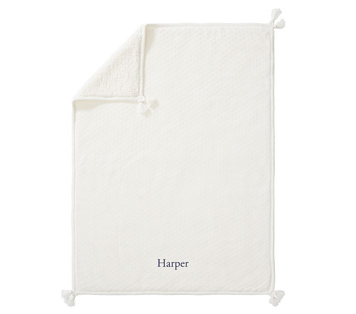 Luxe Cable-Knit Sherpa Baby Blanket | Pottery Barn Kids