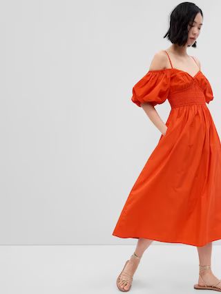 Off-Shoulder Puff Sleeve Maxi Dress | Gap (US)