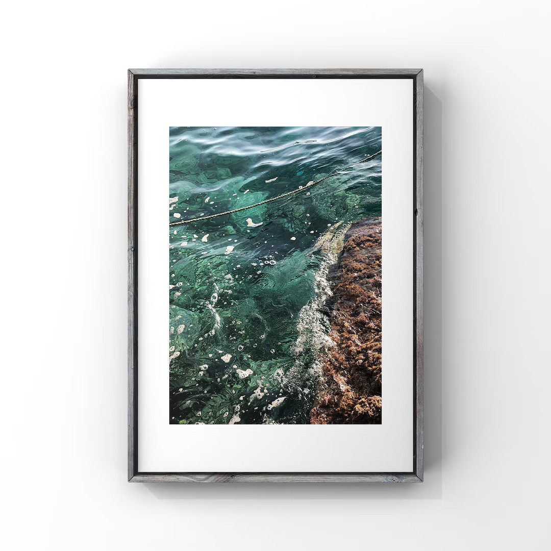 Water scene, from  Fishing village in Amoudi Bay, Oia, Santorini, Greece | Etsy (US)