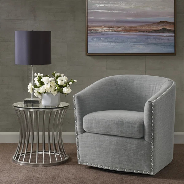 Leominster 28'' Wide Swivel Barrel Chair | Wayfair North America