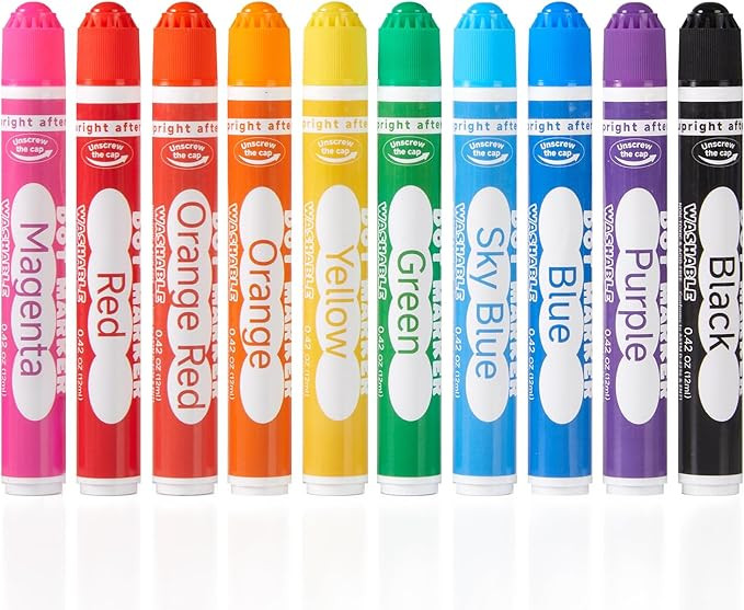 Dot Markers, 10 Colors Washable Markers for Toddlers,Bingo Daubers Supplies Kids Preschool Childr... | Amazon (US)