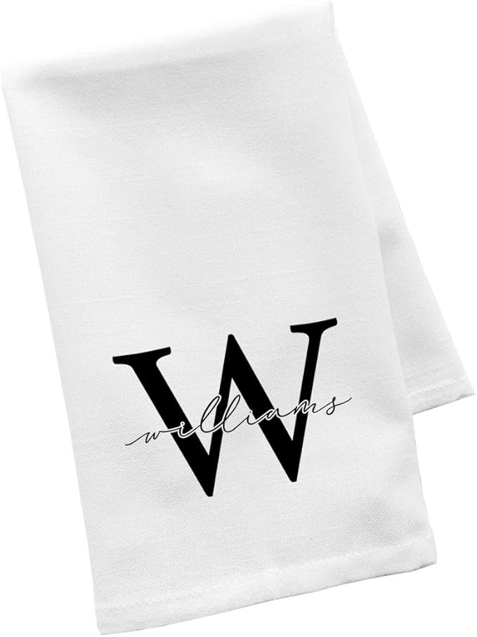 Andaz Press Personalized Kitchen Towel, Flour Sack Tea Towel, Monogram Last Name Custom Kitchen G... | Amazon (US)