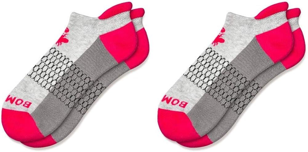 2 Pack Bombas Women's Originals Ankle Socks - Grey and Hot Pink / Medium | Amazon (US)
