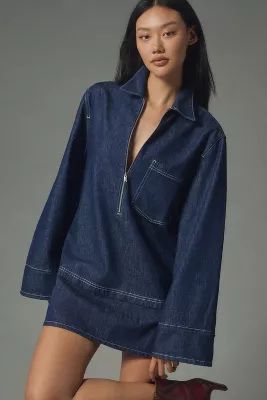 Pilcro Denim Mini Shift Dress | Anthropologie (US)