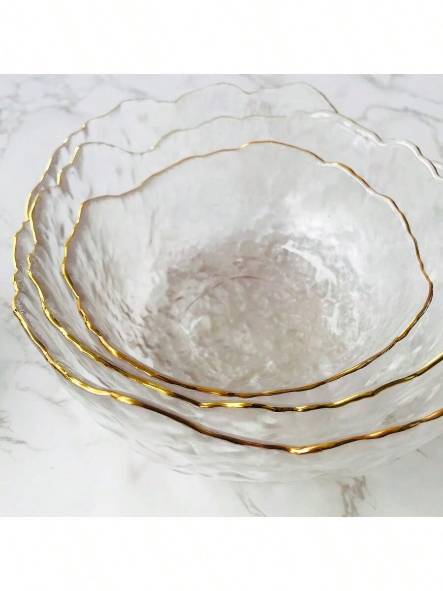 3pcs/Set Glass Salad Bowl In Different Sizes,Kitchen,Christmas Gift | SHEIN