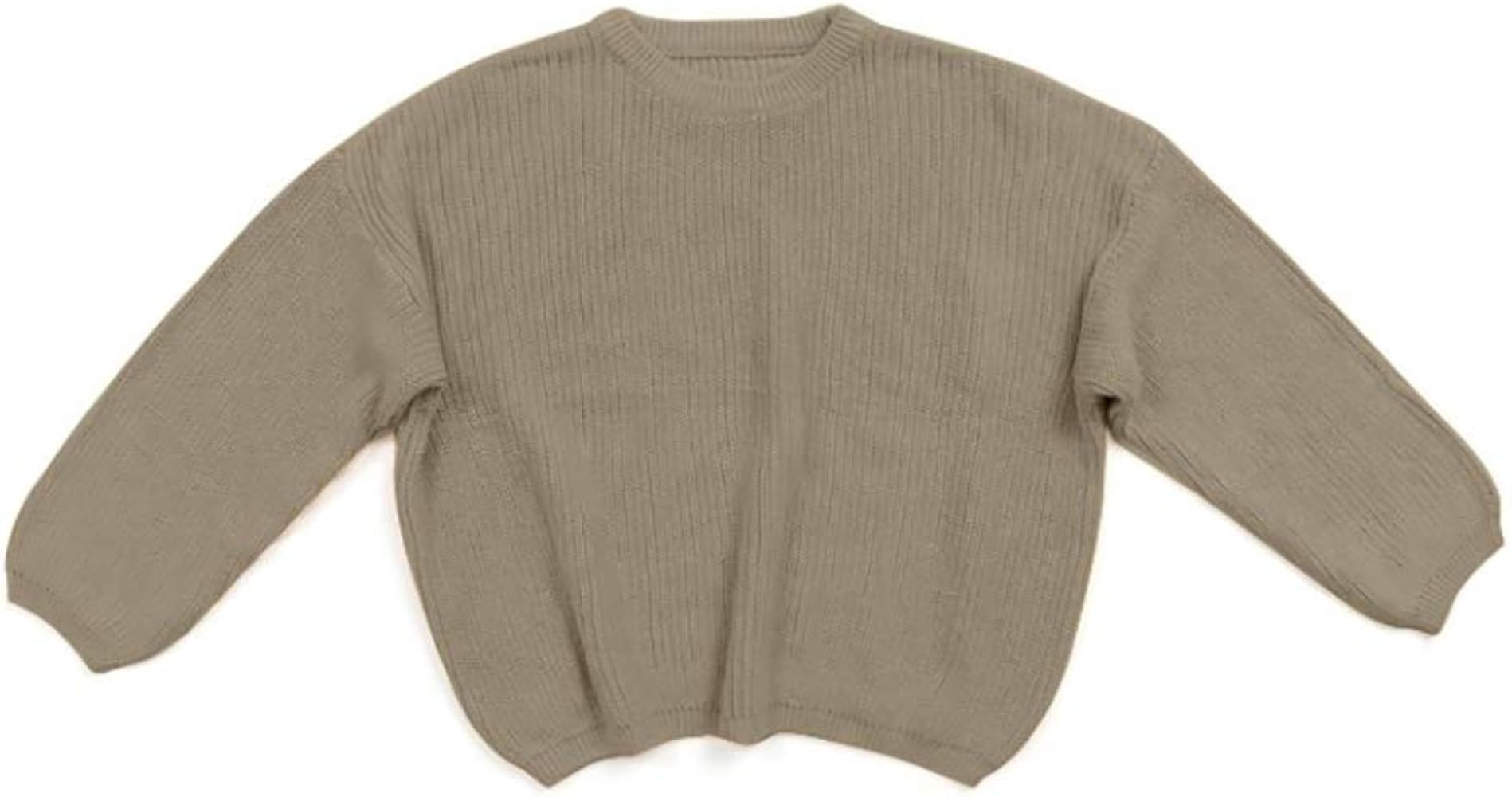 1-5T Kids Toddler Baby Girl Crewneck Long Sleeve Knit Sweater Solid Pullover Top Warm Fall Winter... | Amazon (US)