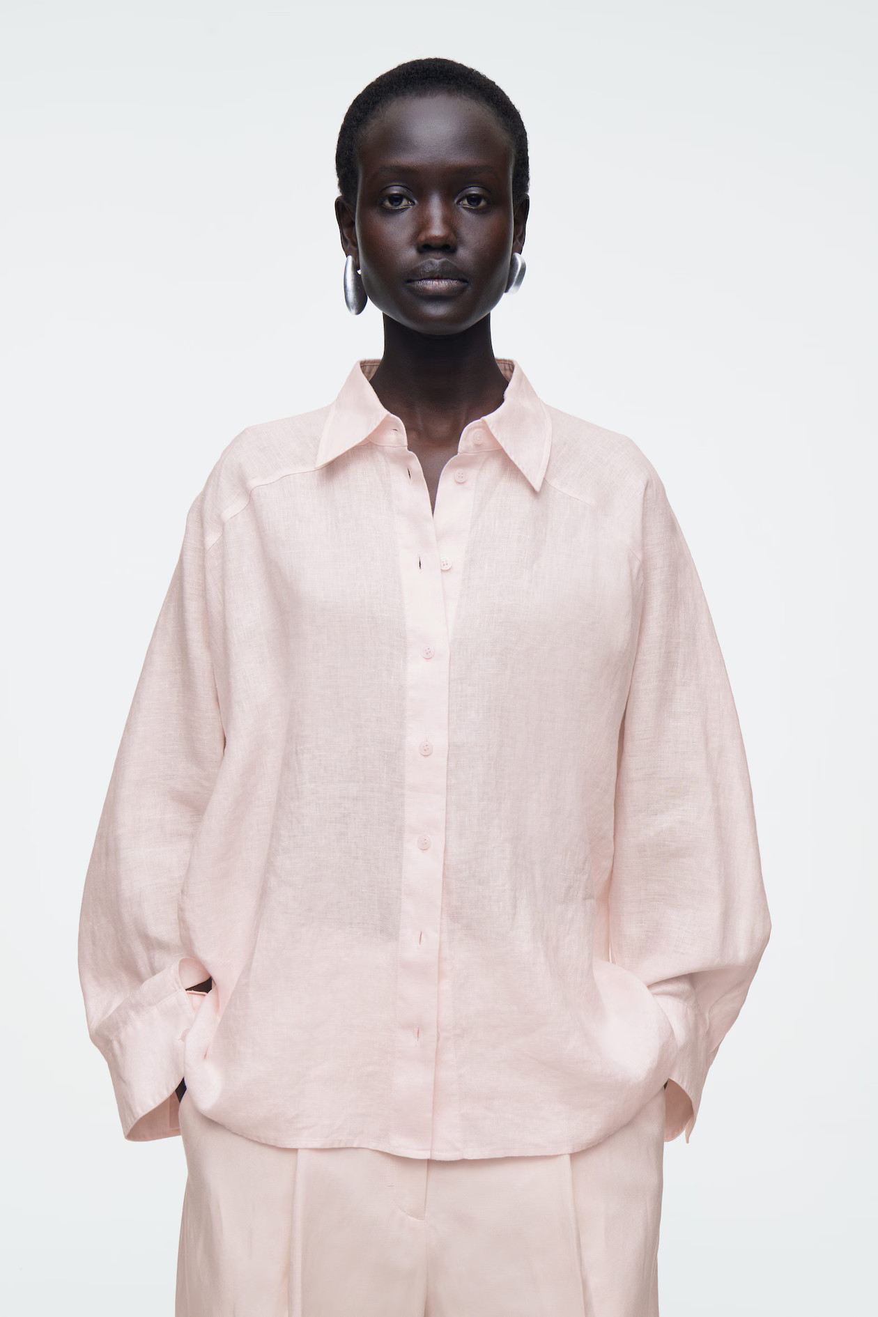 BOXY LINEN SHIRT - POWDER PINK | COS AU | COS (AU)