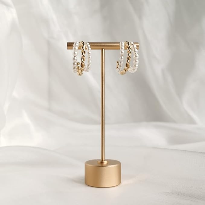 GemeShou Gold Metal Small Earring T Bar Stand Retail Display Holder, Retail Jewelry Photography P... | Amazon (US)