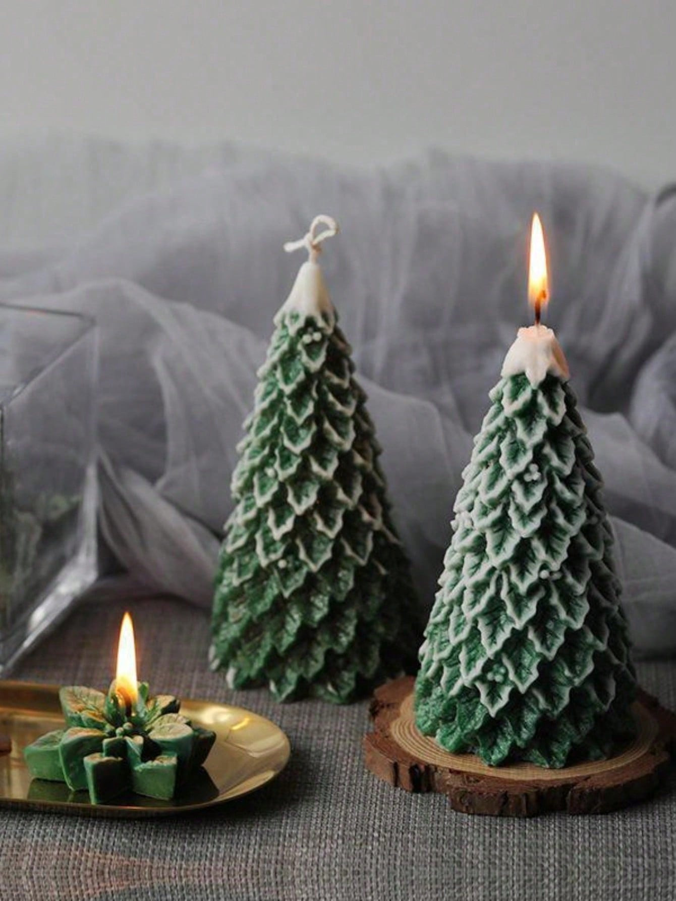 Trends1 Stück Sojawachs Weihnachtsbaum duftende Kerze, Duftnote Verschneite Kiefer, Festliche De... | SHEIN