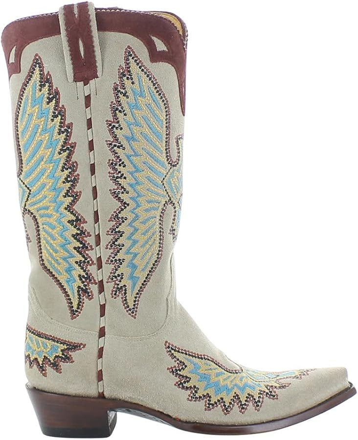 Old Gringo Eagle Stitch Western Cowboy Boots, Sand Suede Leather, Turquoise Embroidered Wings, Si... | Amazon (US)