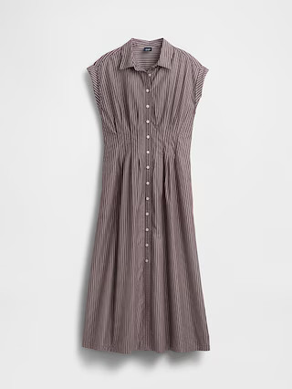 Poplin Cinched Midi Shirtdress | Gap (US)