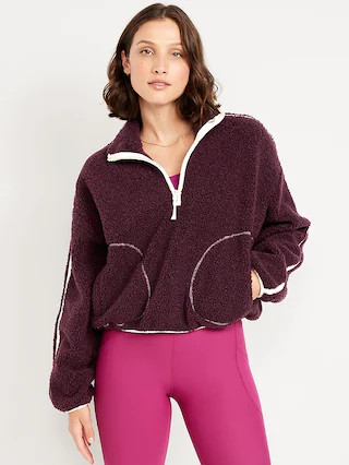 Loose Sherpa Quarter-Zip Pullover | Old Navy (CA)