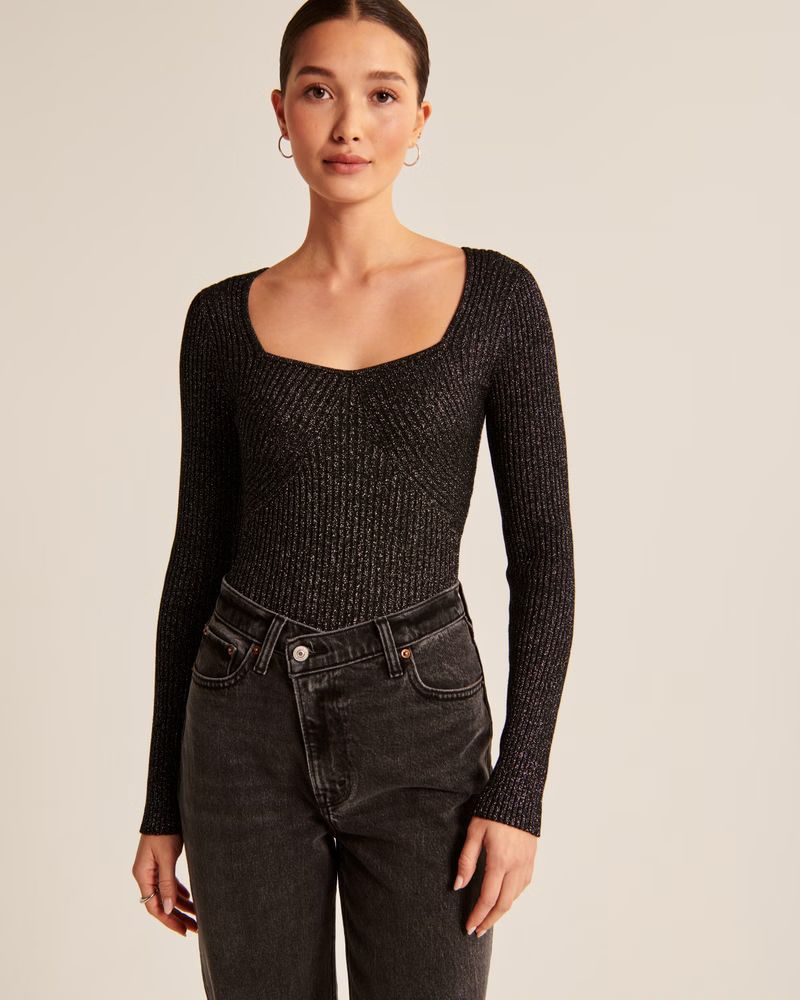 Women's Squareneck Sweater Bodysuit | Women's | Abercrombie.com | Abercrombie & Fitch (US)