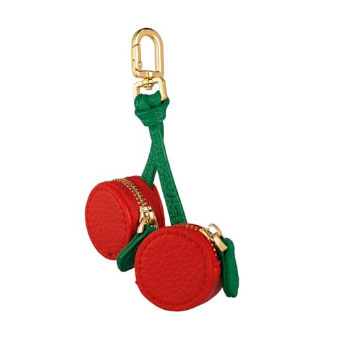 Giltnio Fruit Coin Purse Bag Charm Keychain, Mini Cherry Charm Kawaii Leather Coin Purse Pouch Holder for Airtag Handbag Tote Wallet | Amazon (US)