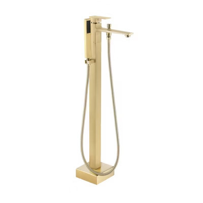 CASAINC 1-Handle Floor Mount Freestanding Tub Faucet with Handheld Shower in Brushed Gold | Target