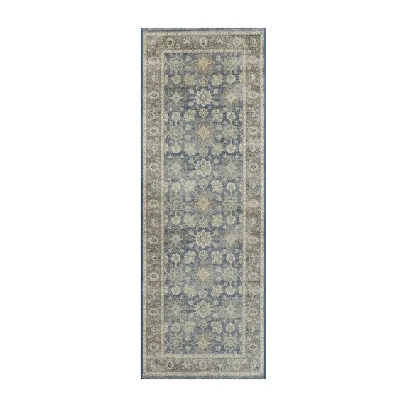 Better Homes & Gardens  Blue Floral Indoor 2.5' x 7' Runner Rug | Walmart (US)