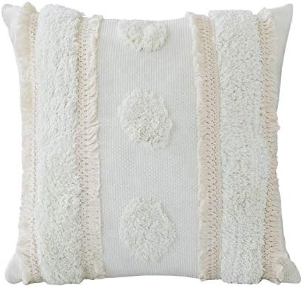 Poshieca Decorative Throw Pillow Covers for Couch, Sofa, or Bed – Boho Modern Tufted Shaggy Pil... | Amazon (US)